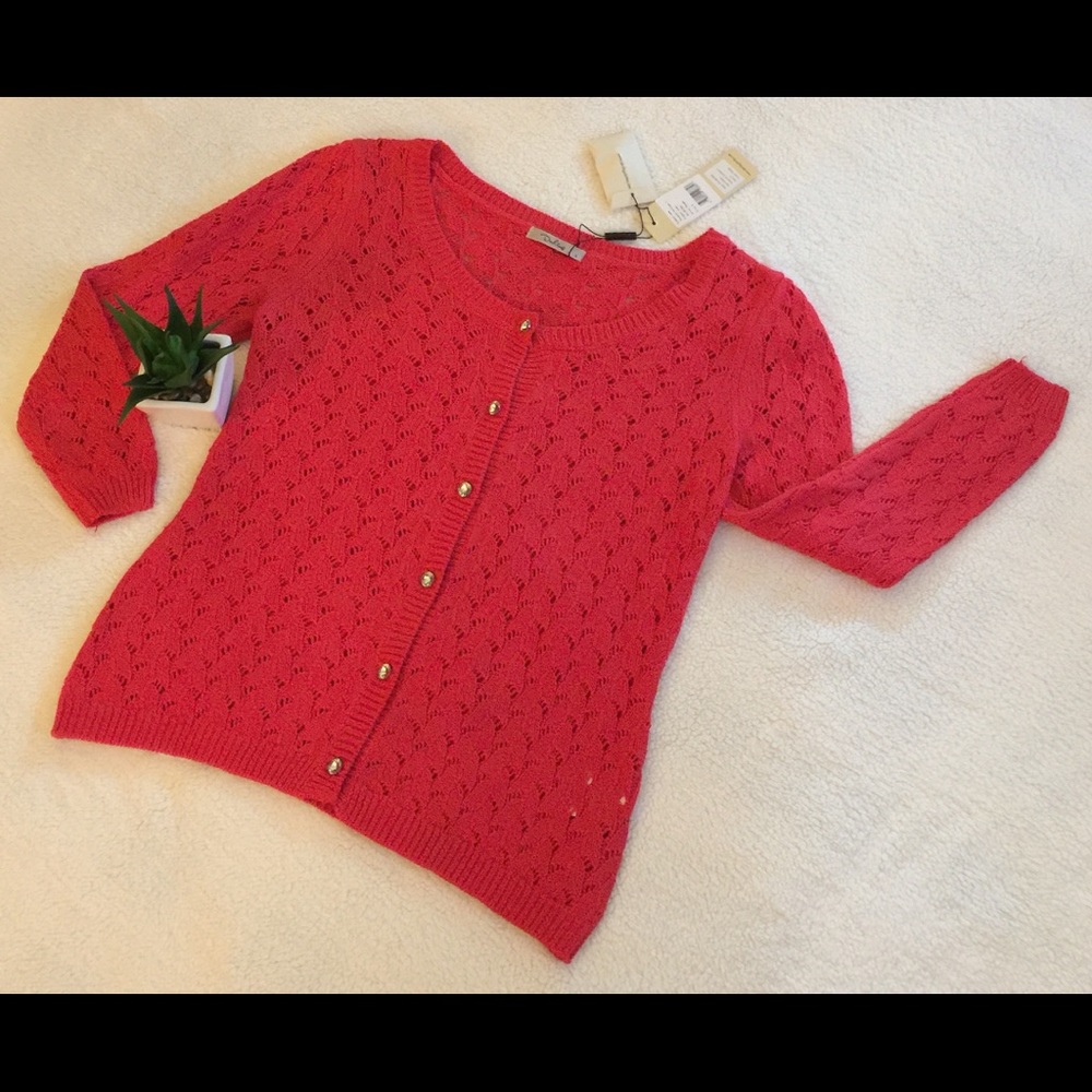Darling Roxanne red/pink cardigan sweater size S